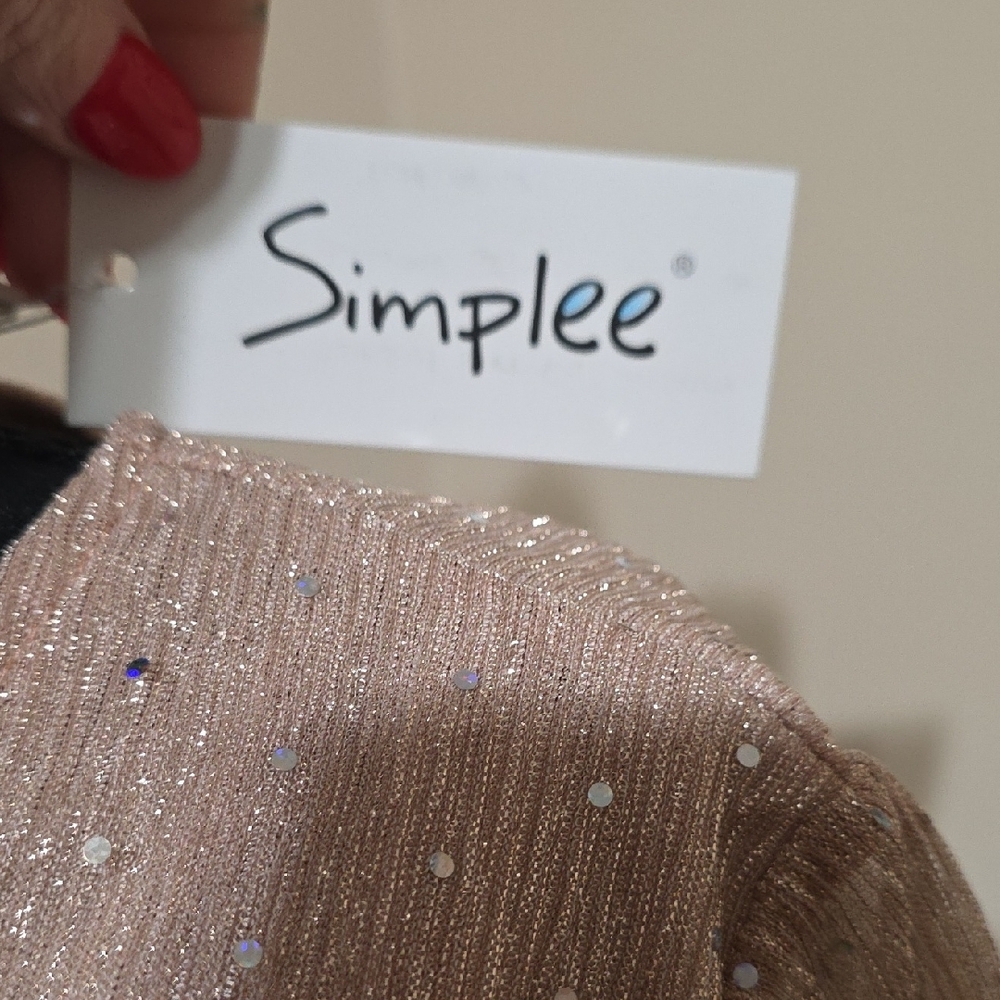 Simplee Apparel Shimmery Blush V-Neck Maxi Dress - Picture 4 of 13